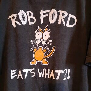 Men's Black Vintage XXL Rob Ford Toronto Mayor Graphic T-Shirt Canada